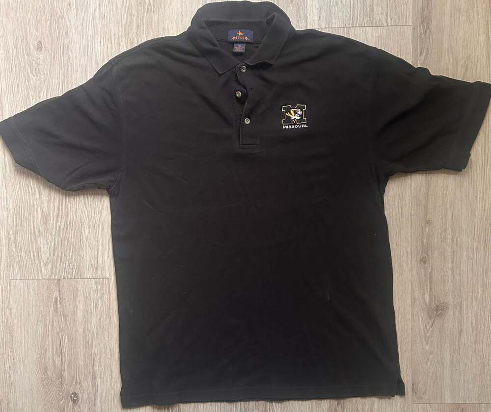 Antigua Missouri Tigers Men's Black Polo Shirt XL NCAA Embroidered